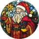 Wash+dry Stainglass Santa